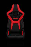 BRAUM RACING SEATS & MORE - BRAUM Racing Elite-R Series Sport Seats - Black and Red Polo Cloth (Red Stitching) - Pair - Image 2