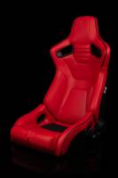 BRAUM RACING SEATS & MORE - BRAUM Racing Elite-R Series Sport Seats - Red Leatherette (Black Stitching / Black Piping) - Pair - Image 2