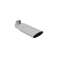 Flowmaster - Flowmaster Exhaust Tip - 3.00 In. Angle Cut Polished Ss Fits 2.25 In. Tubing (Clamp On) - Image 2