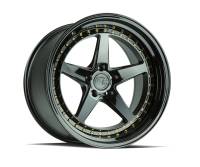 AodHan Wheels Rim DS05 19x11 5x114.3 73.1CB ET22 Gloss Black W /Gold Rivets