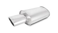 Vibrant Performance StreetPower Turbo Oval Muffler w/ 4.5in x 3in Oval Tip Angle Cut Rolled Edge 3in inlet I.D. - Image 1