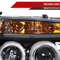 Spec'D Tuning Products - Spec-D 1997-2004 Dodge Dakota/ 1998-2003 Durango Dual Halo Projector Headlights (Matte Black Housing/Clear Lens) - Image 3