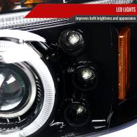 Spec'D Tuning Products - Spec-D 1997-2004 Dodge Dakota/ 1998-2003 Durango Dual Halo Projector Headlights (Jet Black Housing/Clear Lens) - Image 3