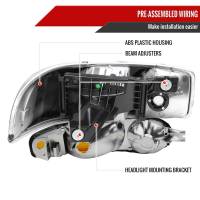 Spec'D Tuning Products - Spec-D 1999-2006 GMC Sierra 1500/2500/3500 Denali/2000-2006 Yukon/Yukon XL Denali Factory Style Headlights and Bumper Lights (Chrome Housing/Clear Lens) - Image 2