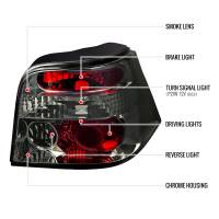 Spec'D Tuning Products - Spec-D 1999-2006 Volkswagen Golf Mk4/GTI/R32 Tail Lights (Chrome Housing/Smoke Lens) - Image 3