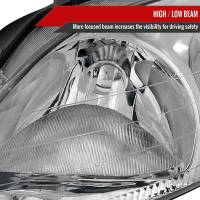 Spec'D Tuning Products - Spec-D 1996-1998 Honda Civic Crystal Headlights (Chrome Housing/Clear Lens) - Image 1