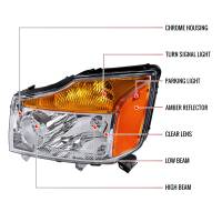 Spec'D Tuning Products - Spec-D 2004-2015 Nissan Titan/ 2004-2007 Armada Factory Style Headlights w/ Amber Reflectors (Chrome Housing/Clear Lens) - Image 4