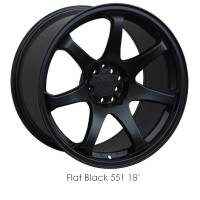 XXR Wheels - XXR Wheel Rim 551 18X8.75 5x100/5x114.3 ET36 73.1CB Flat Black - Image 1