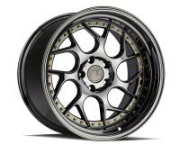 AodHan Wheels Rim DS01 19x10.5 5x114.3 73.1CB ET15 Black Vacuum w/ Gold Rivets