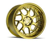 AodHan Wheels Rim DS01 19x10.5 5x120 72.6CB ET25 Gold Vacuum w/ Chrome Rivets