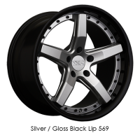 XXR Wheels Rim 569 18x10 5x114.3 ET35 73.1CB Silver / Gloss Black Lip