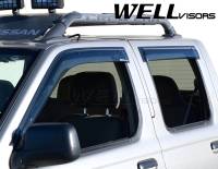 WellVisors Side Window Deflectors Nissan Frontier D22 Crew Cab 99-04 Premium Series