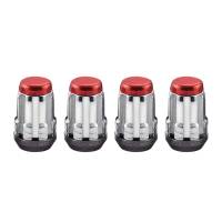 McGard SplineDrive Lug Nut (Cone Seat) M12X1.5 / 1.24in. Length (4-Pack) - Red Cap (Req. Tool)