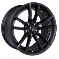 Option Lab Wheels - Option Lab Wheels Rim S409 18x9.5 ET35 5x100 73.1CB Matte Black w/Gold Rivets - Image 1