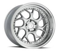 AodHan Wheels Rim DS01 18x10.5 5x114.3 73.1CB ET15 Silver Machined Lip w/Chrome Rivets