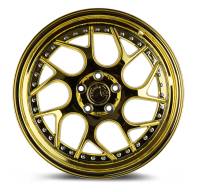 AodHan Wheels - AodHan Wheels Rim DS01 18x8.5 5x108 73.1CB ET35 Gold Vacuum w/ Chrome Rivets - Image 2