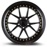 AodHan Wheels - AodHan Wheels Rim DS08 19X9.5 5X114.3 73.1CB ET15 Gloss Black W /Gold Rivets - Image 2