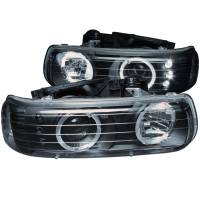 ANZO Headlights, Tail Lights and More  - ANZO 1999-2002 Chevrolet Silverado 1500 Projector Headlights w/ Halo Black - Image 1