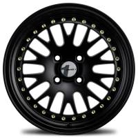 Avid.1 Wheels - Avid.1 Wheels Rim AV-12 15x8.0 4x100 ET25 73.1CB All Black/ Gold Rivets - Image 1