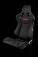 BRAUM RACING SEATS & MORE - BRAUM Racing Venom Series Sport Seats - Black Cloth (Red Stitching) - Pair - Image 2