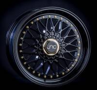 JNC Wheels - JNC Wheels Rim JNC004 Matte Black Gold Rivets 17x8.5 4x100/4x114.3 ET15 - Image 1