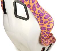 NRG Innovations - NRG Innovations FRP Bucket Seat PRISMA- SAVAGE Edition w/ White Pearlized Back Wild Thornberry Leopard Print- Medium - Image 4