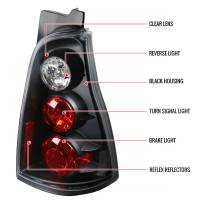 Spec'D Tuning Products - Spec-D 2003-2005 Toyota 4Runner Tail Lights (Matte Black Housing/Clear Lens) - Image 3