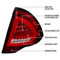 Spec'D Tuning Products - Spec-D 2010-2012 Ford Fusion LED Tail Lights (Chrome Housing/Red Clear Lens) - Image 4