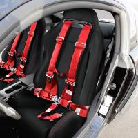 Spec'D Tuning Products - Spec-D Universal Red 5 Point Latch & Link Racing Seat Belt Safety Harness - Image 4