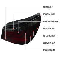 Spec'D Tuning Products - Spec-D 2008-2010 BMW E60 5 Series Sedan LED Tail Lights (Chrome Housing/Red Smoke Lens) - Image 5