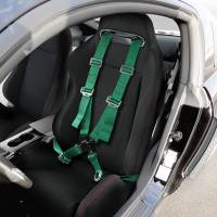 Spec'D Tuning Products - Spec-D Universal Green 4 Point Quick Release Camlock Racing Seat Belt Safety Harness - Image 3