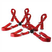 Spec'D Tuning Products - Spec-D Universal Red 4 Point Quick Release Camlock Racing Seat Belt Safety Harness - Image 1