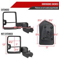 Spec'D Tuning Products - Spec-D 2019-2022 Chevrolet Silverado 1500 Power Adjustable, Heated, & Manual Extendable Black Towing Mirrors w/ Smoke Lens LED Turn Signal & Clearance Lights - Image 2