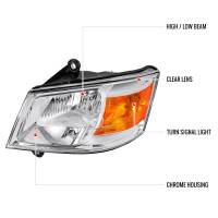 Spec'D Tuning Products - Spec-D 2008-2010 Dodge Grand Caravan Clear Lens Factory Style Crystal Headlight - Driver Side Only - Image 2