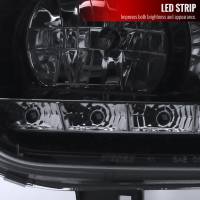 Spec'D Tuning Products - Spec-D 1999-2006 Volkswagen Golf Mk4 GTI/R32 Cabrio Projector Headlights w/ R8 Style LED Light Strip (Glossy Black Housing/Smoke Lens) - Image 3