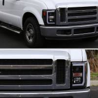 Spec'D Tuning Products - Spec-D 2008-2010 Ford F-250 F-350 F-450 LED C-Bar Projector Headlight (Matte Black Housing/Clear Lens) - Image 5