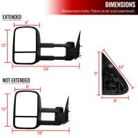 Spec'D Tuning Products - Spec-D 1999-2007 Chevrolet Silverado/Tahoe/Suburban GMC Sierra/Yukon XL Manual Adjustable & Extendable Black Cover Towing Mirrors - Image 5