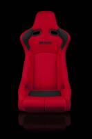 BRAUM Racing Venom-R Series Fixed Back Bucket Seat - Red Cloth / Carbon Fiber - Each