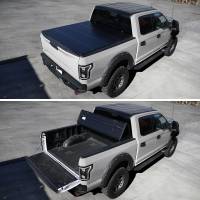 Spec'D Tuning Products - Spec-D 2004-2007 Chevrolet Silverado / GMC Sierra 1500 2500 3500 Crew Cab 5'8" Short Bed Hard Quad-Fold Tonneau Cover - Image 3