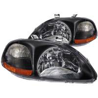 ANZO Headlights, Tail Lights and More  - ANZO 1996-1998 Honda Civic Crystal Headlights Black - Image 1