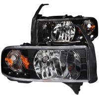 ANZO Headlights, Tail Lights and More  - ANZO 1994-2001 Dodge Ram Crystal Headlights Black w/ LED - Image 1