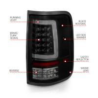 ANZO Headlights, Tail Lights and More  - ANZO 2004-2006 Ford F-150 LED Tail Lights w/ Light Bar Black Housing Smoke Lens - Image 2