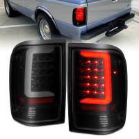 ANZO Headlights, Tail Lights and More  - ANZO 1993-1997 Ford  Ranger LED Tail Lights w/ Light Bar Black Housing Clear Lens - Image 1