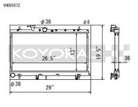 Koyorad Cooling Systems - Koyo Hyper V Series Aluminum Radiator 03-05 Subaru Impreza 2.0L H4 WRX Turbo (MT) - Image 2