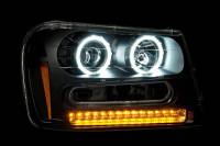 ANZO Headlights, Tail Lights and More  - ANZO 2002-2009 Chevrolet Trailblazer Projector Headlights w/ Halo Black - Image 2