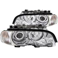 ANZO Headlights, Tail Lights and More  - ANZO 2000-2003 BMW 3 Series E46 Projector Headlights w/ Halo Chrome - Image 1