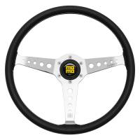 Momo - Momo California Steering Wheel 360 mm - Black Leather/White Stitch/Pol Spokes - Image 1