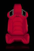 BRAUM Racing Alpha X Series Sport Seats - Red Polo Fabric (Black Stitching) - Pair