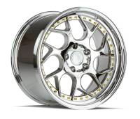 AodHan Wheels Rim DS01 18x8.5 5x100 73.1CB ET35 Vacuum Chrome w/ Gold Rivets