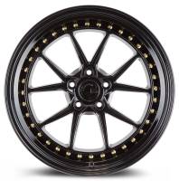 AodHan Wheels - AodHan Wheels Rim DS08 19X8.5 5X120 72.6CB ET35 Gloss Black W /Gold Rivets - Image 2